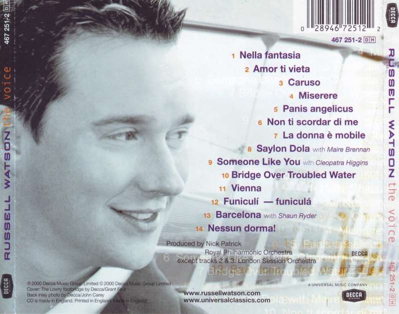 RUSSELL WATSON - The voice (CD)  467 251-2 NM (R25 SALE)