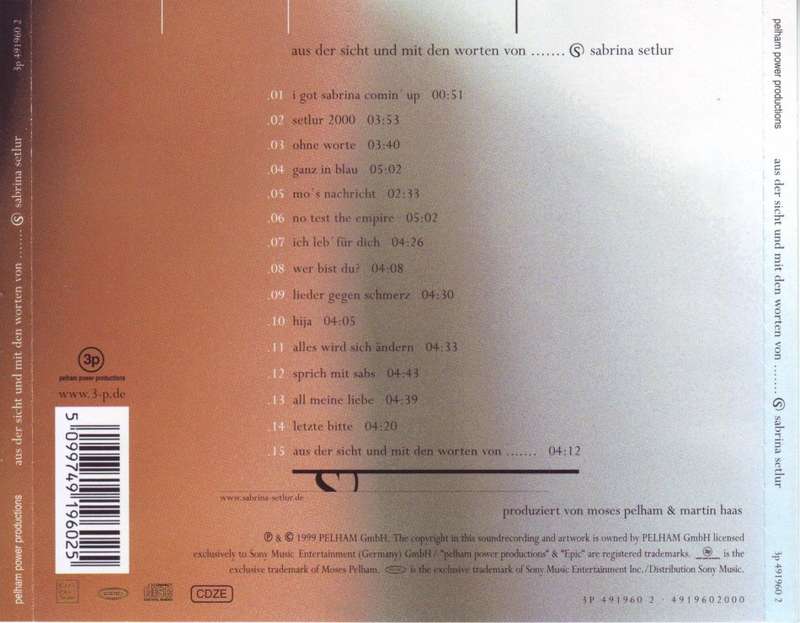 SABRINA SETLUR - Aus der sicht und mit den worten von (CD) 3p 491960 2  NM-