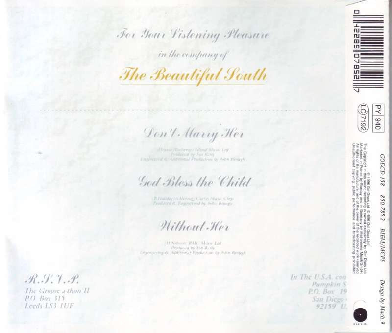 THE BEAUTIFUL SOUTH - Don`t marry her CD 1 (CD single) GODCD 158 (850 785-2 EX
