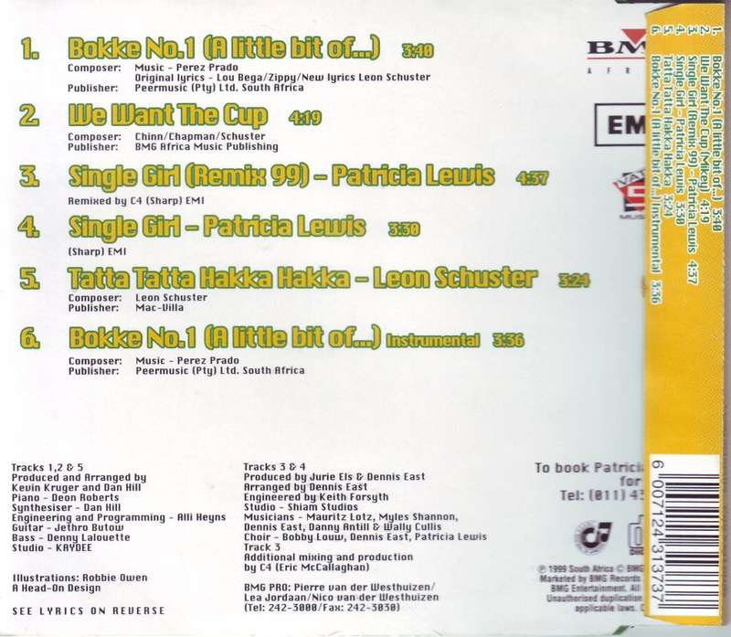 LEON SCHUSTER & PATRICIA LEWIS - Bokke no.1(a little bit of)(CD single)CDVATS(WS)104(FREE BULK SHIP)