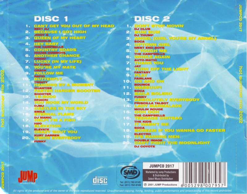 HOT SUMMER MIX 2002 - Compilation (double CD) JUMPCD 2017 EX