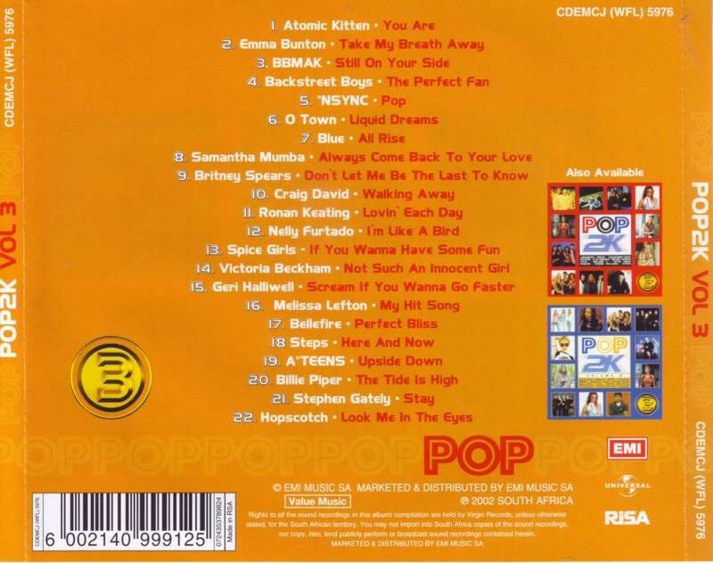 POP2K VOL.3 - Compilation (CD) CDEMCJ (WFL) 5976 EX (R25 SALE)
