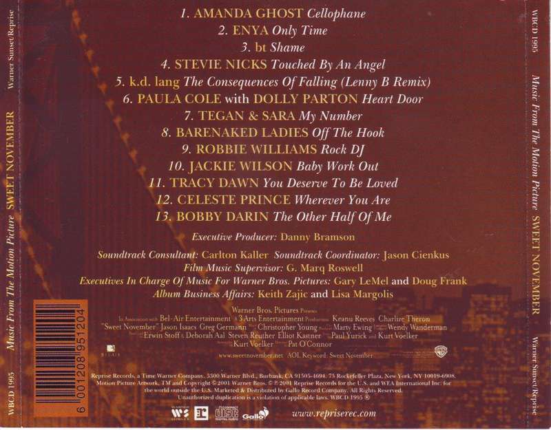 SWEET NOVEMBER - Music from the motion picture (CD) WBCD 1995 NM