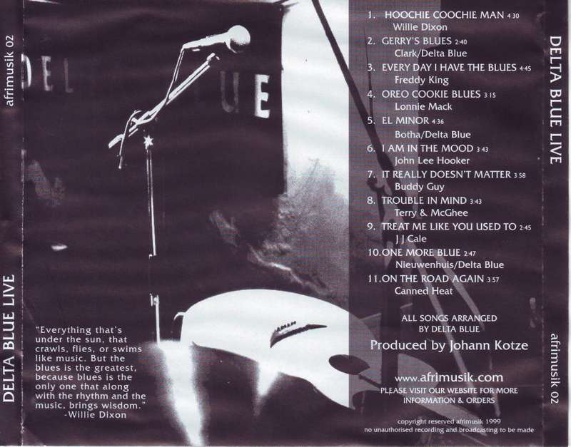 DELTA BLUE - Live (CD) afrimusik 02 (FREE BULK SHIPPING)