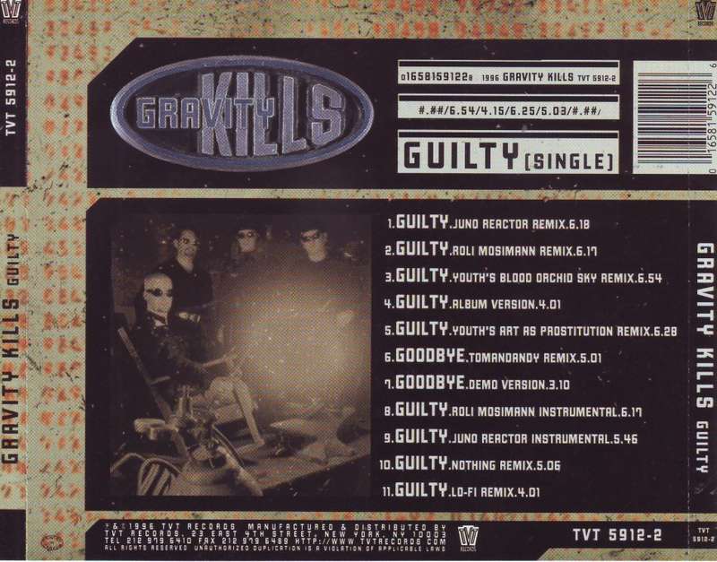 GRAVITY KILLS - Guilty  (CD maxi single) TVT 5912-2 NM