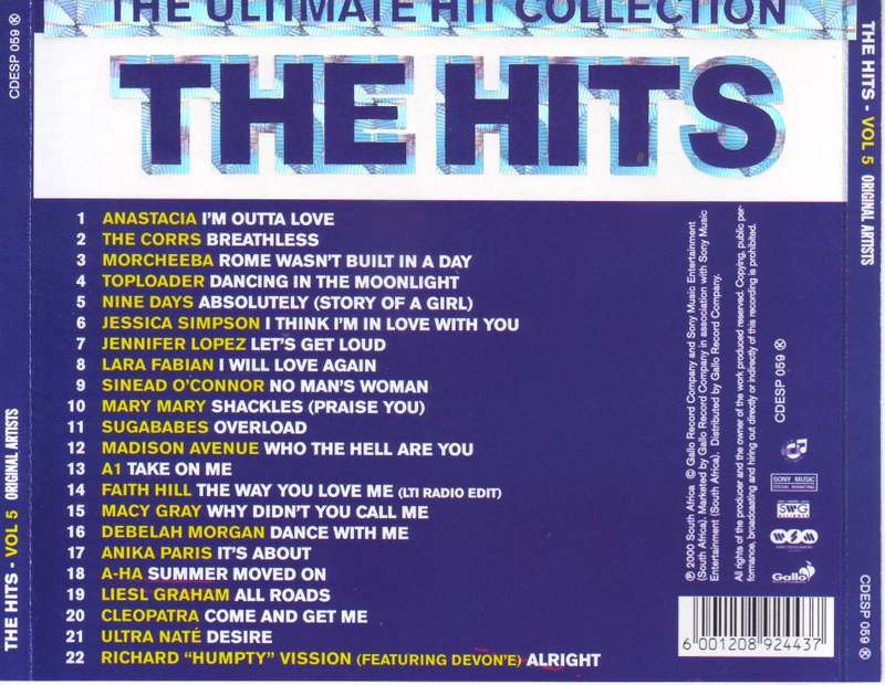 THE HITS VOL. 5 - Compilation (CD) CDESP 059 K EX