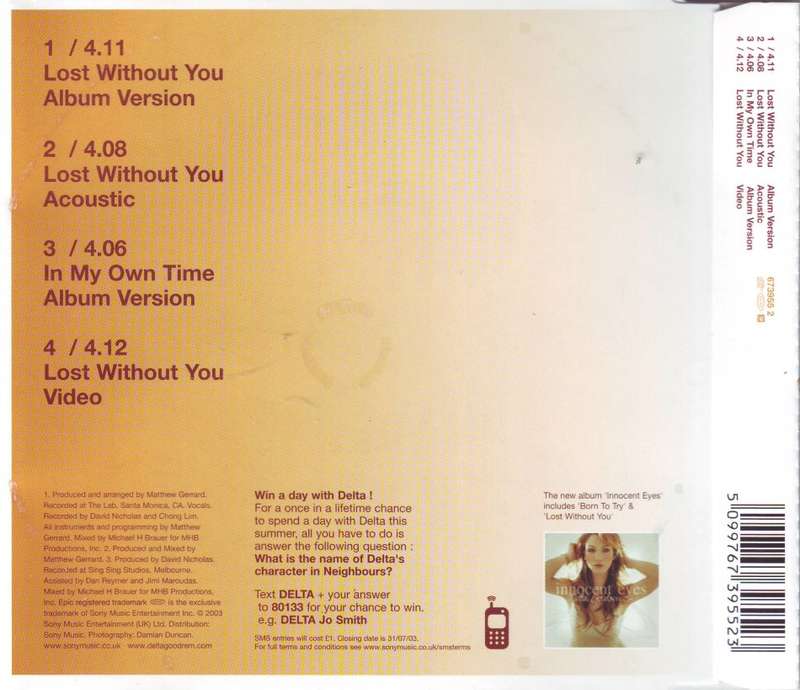 DELTA GOODREM - Lost without you (CD single) 673955 2