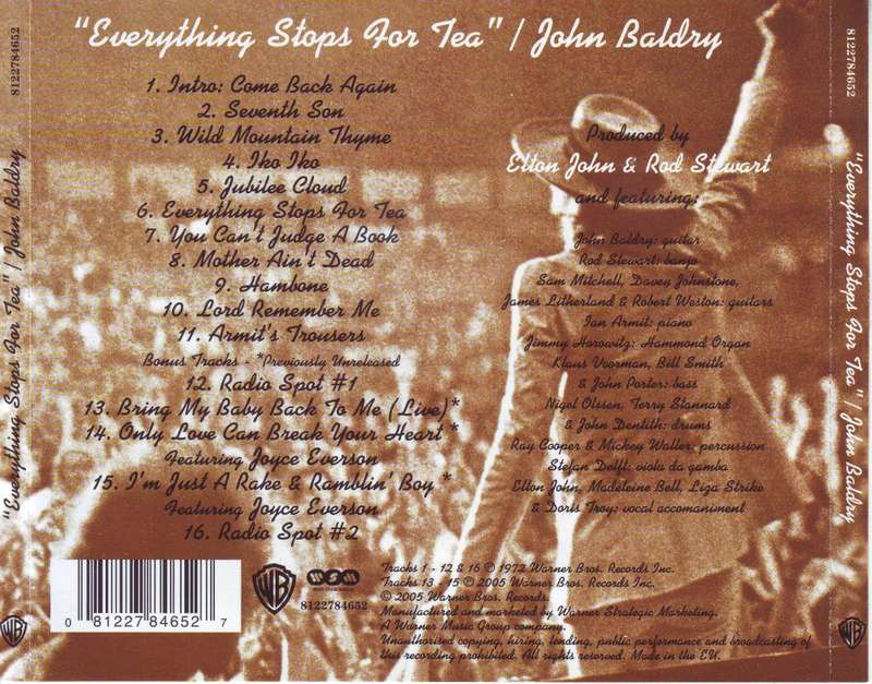 JOHN BALDRY - Everything stops for tea (CD) 8122784652 NM-