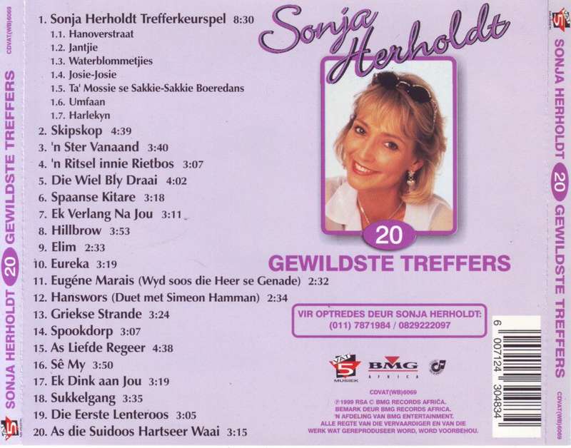 SONJA HERHOLDT - 20 gewildste treffers (CD) CDVAT (WB) 6069  (FREE BULK SHIPPING)