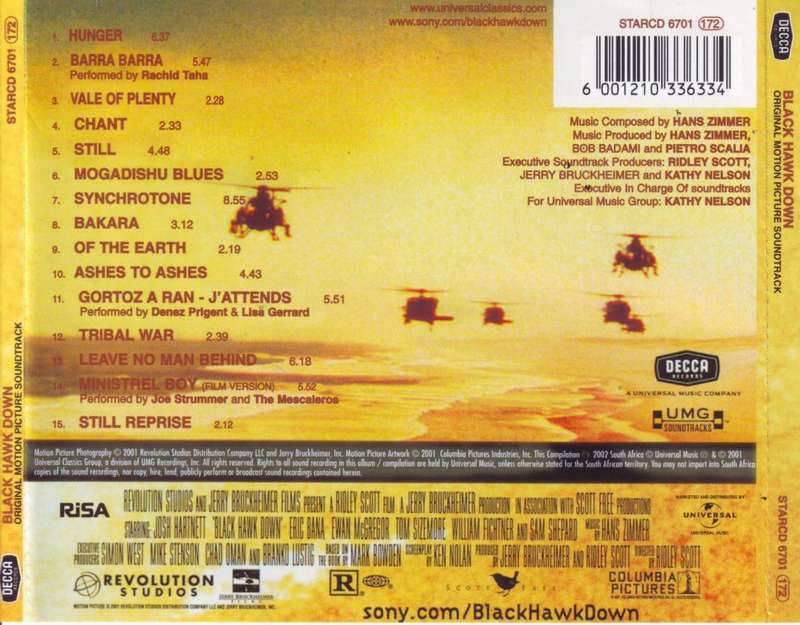 BLACK HAWK DOWN - Original motion picture soundtrack (CD) STARCD 6701 NM-