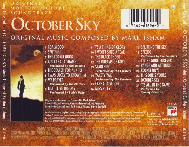 OCTOBER SKY - Original motion picture soundtrack (HDCD) SK 61696 (FREE BULK SHIPPING)