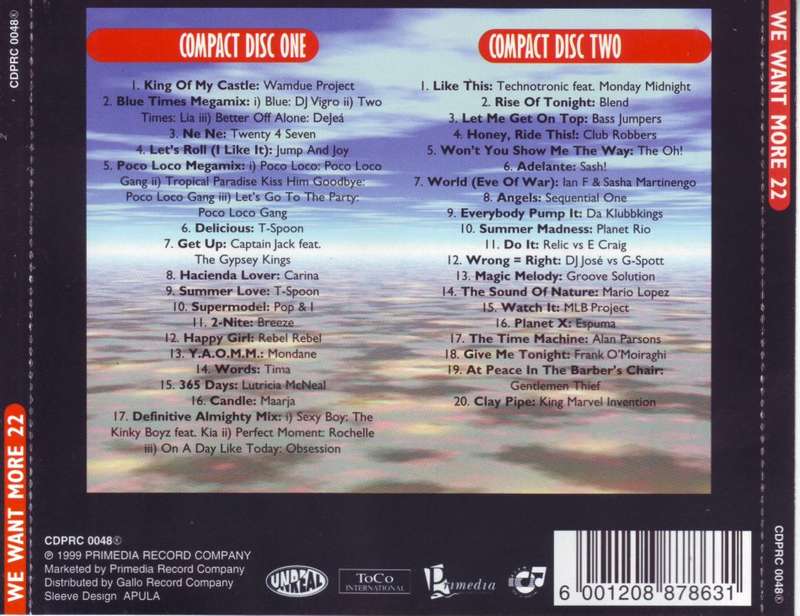 WE WANT MORE! 22 - Compilation (double CD) CDPRC 0048 (FREE BULK SHIPPING)