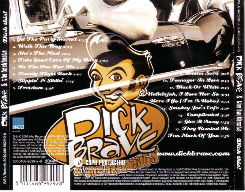 DICK BRAVE and THE BACKBEATS - Dick this! (CD) 5050466-9629-2-8 NM