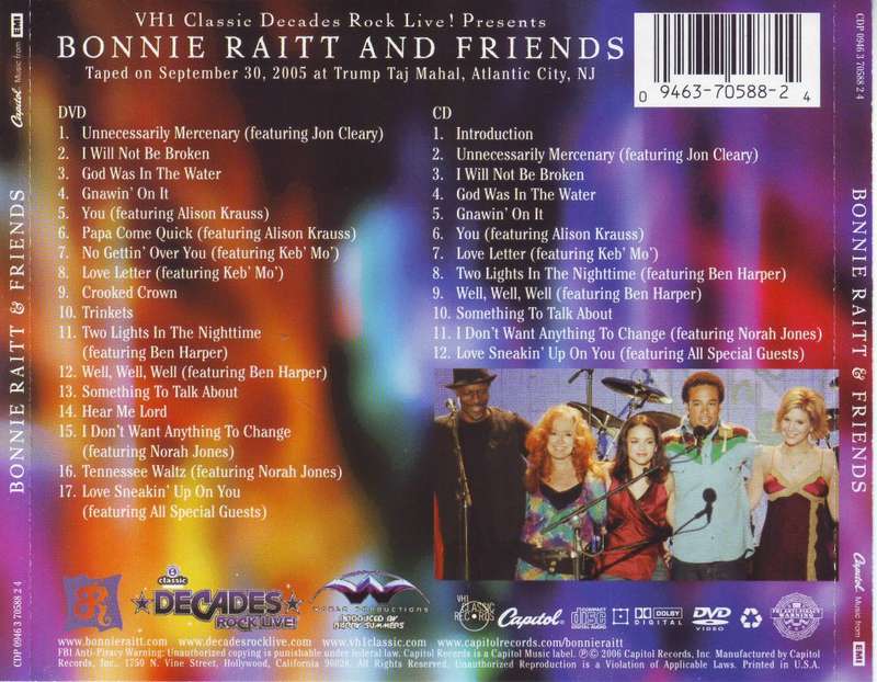 BONNIE RAITT AND FRIENDS - Bonnie Raitt and friends (CD & DVD) NM