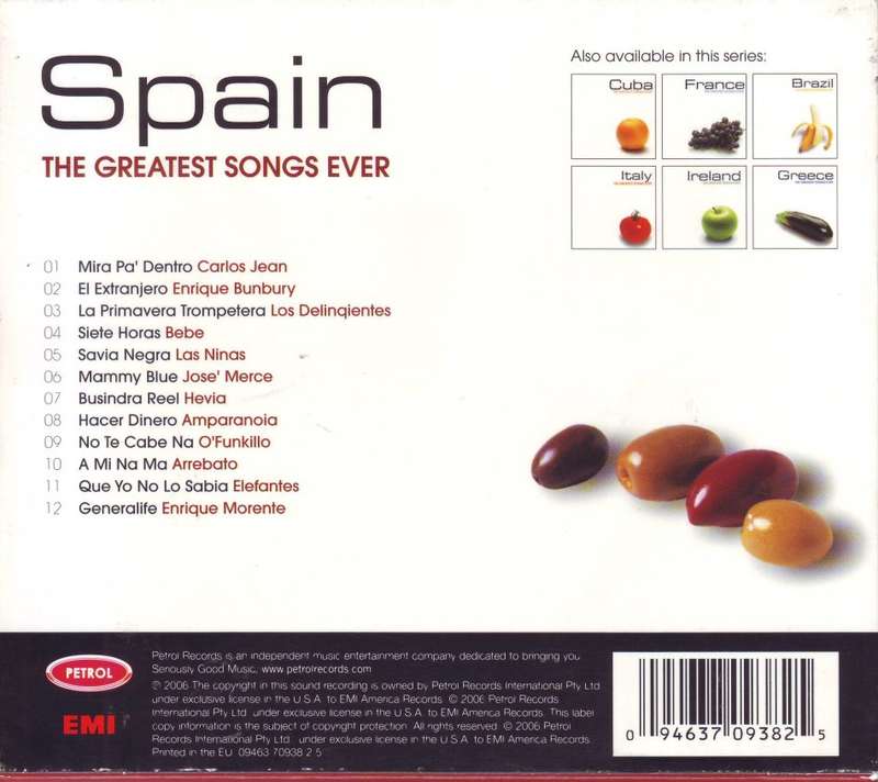 SPAIN THE GREATEST SONGS EVER - Compilation (CD) 09463 70938 2 5 NM (R25 SALE)