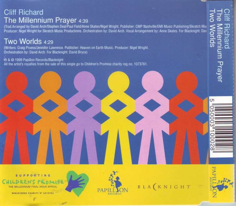 CLIFF RICHARD - The millennium prayer (2 track CD single) PROMISECD01