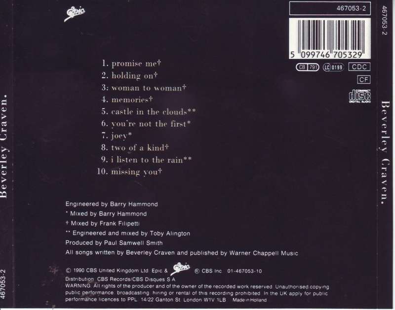 BEVERLEY CRAVEN - Beverley Craven (CD) 467053 2 NM-