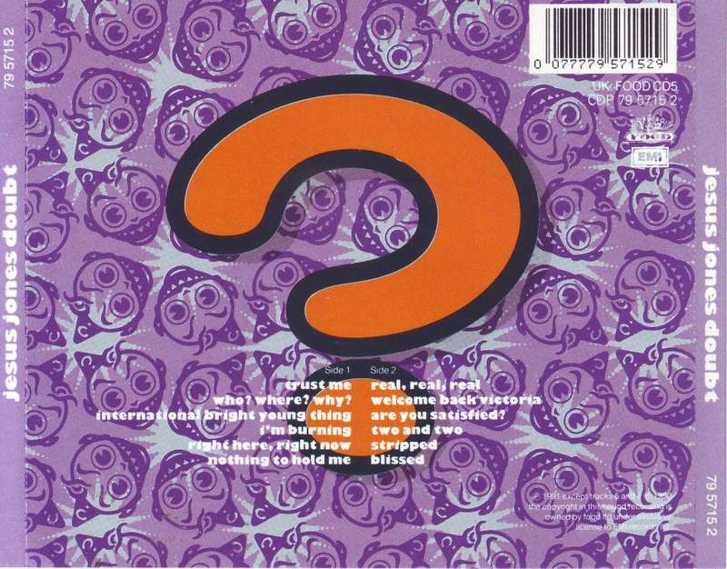 JESUS JONES - Doubt (CD) CDP 79 5715 2 NM-