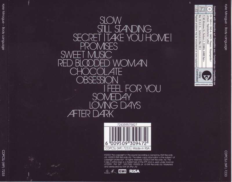 KYLIE MINOGUE - Body language (CD) CDPCSJ (WF) 7233 NM-