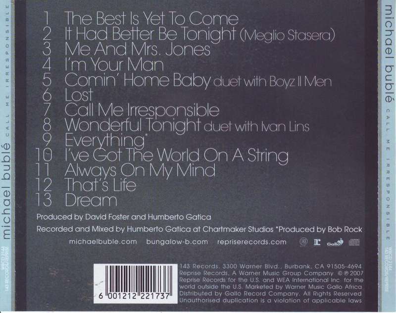 MICHAEL BUBLE - Call me irresponsible (CD) WBCD 2144 EX