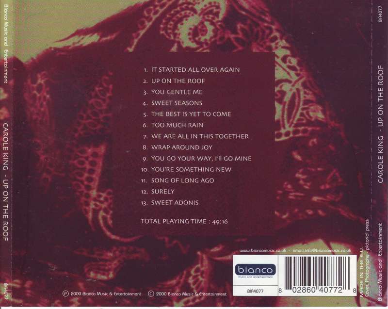 Carole King - Up on the Roof (CD) BIA4077