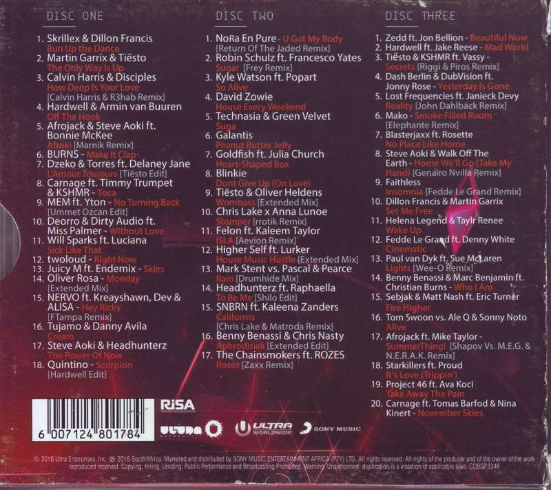 ULTRA SOUTH AFRICA 2016 - Compilation (3 CD set) CDBSP3346 EX