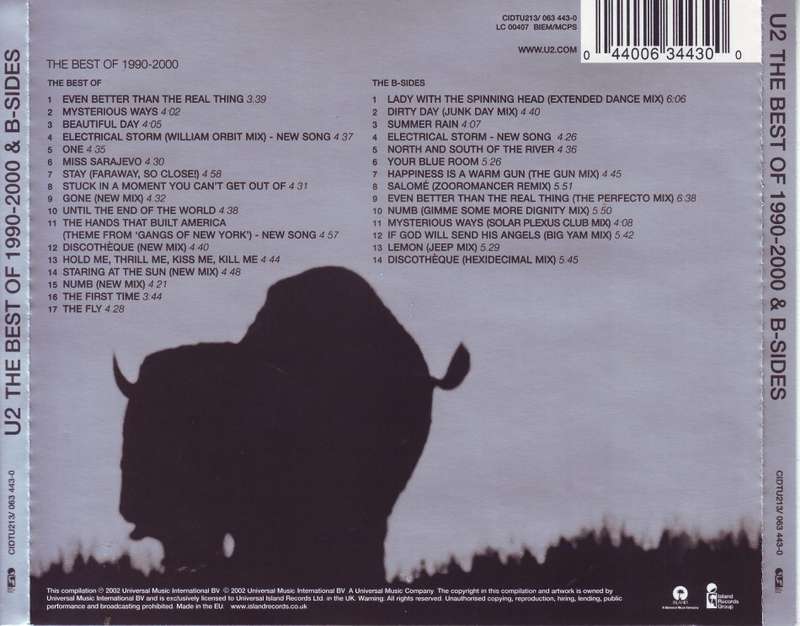 U2 - The best of 1990-2000 and b-sides (double CD) CIDTU213 / 063 443-0 NM