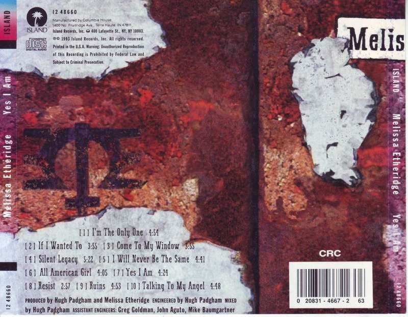 MELISSA ETHERIDGE - Yes I Am (CD, club edition) I2-48660 EX