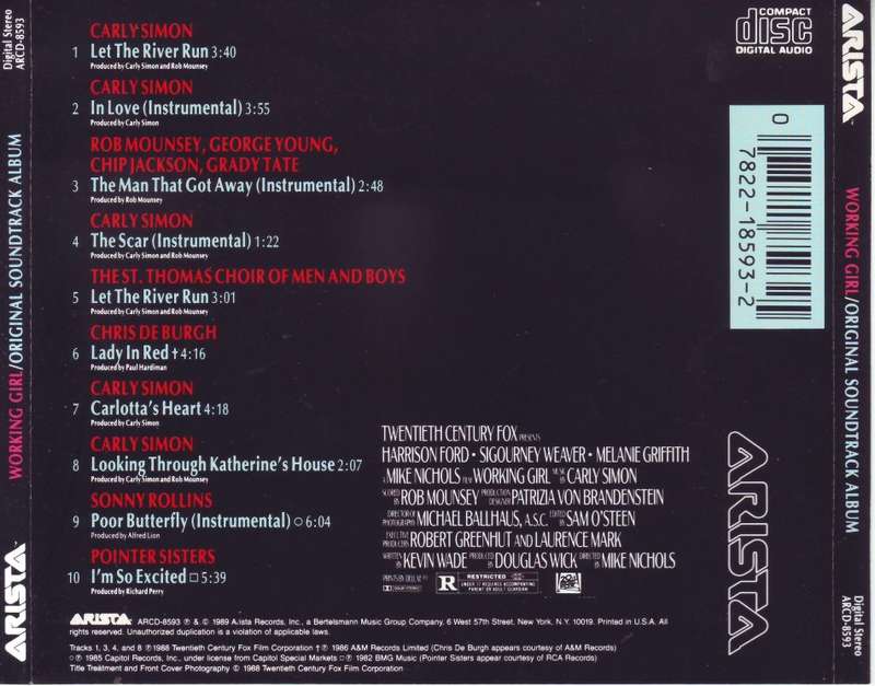 WORKING GIRL - Original soundtrack album (CD) ARCD-8593 NM