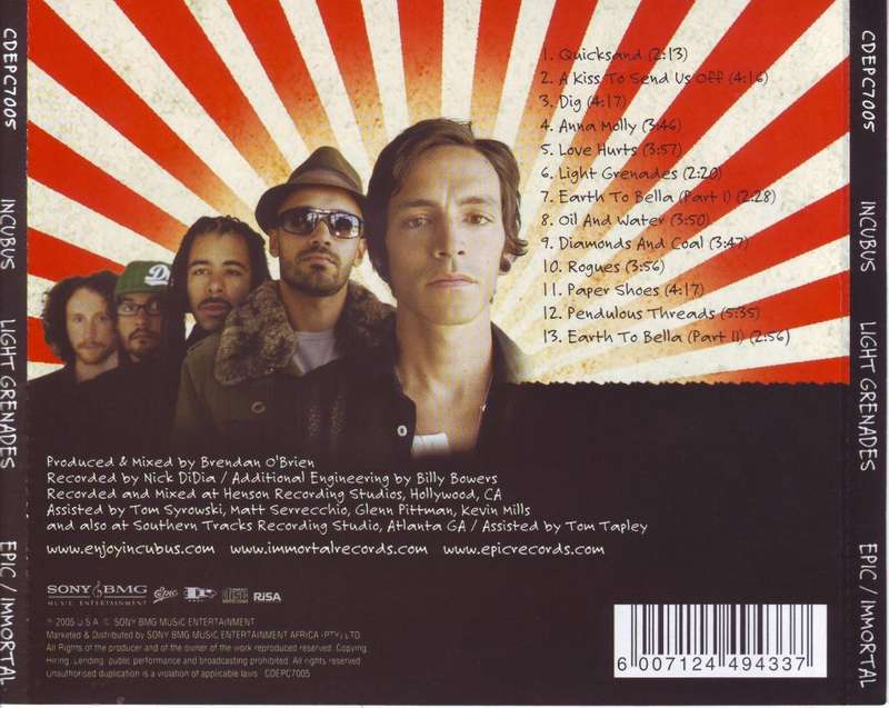 INCUBUS - Light grenades (CD) CDEPC 7005 NM-