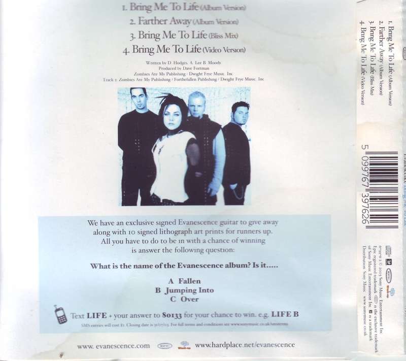 EVANESCENCE - Bring me to life (CD single, water damage to booklet) 673976 2