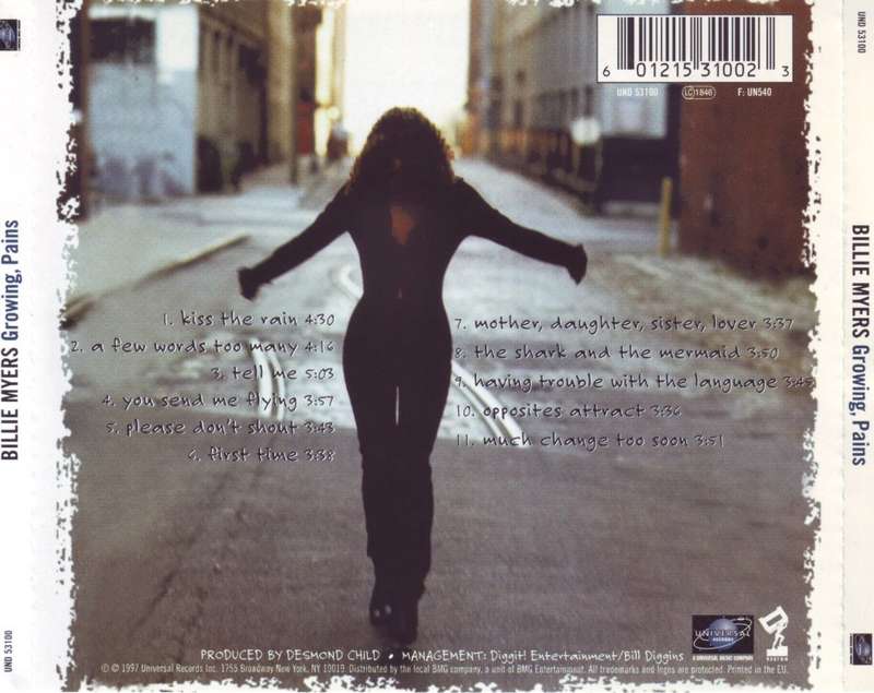 BILLIE MYERS - Growing, pains (CD) UND 53100 NM-