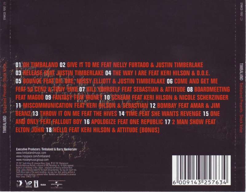 TIMBALAND - Presents shock value (CD) STARCD 7092 NM-