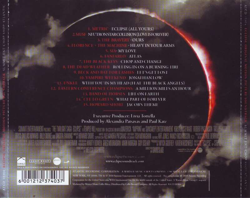 THE TWILIGHT SAGA ECLIPSE - Original motion picture soundtrack (CD) ATCD 1030 NM-