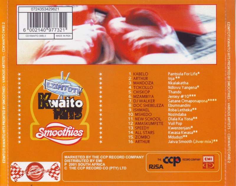 EZIMTOTI KWAITO HITS PRESENTED BY SMOOTHIES - Various(CD, no booklet) CDKWAITO(WB)2 (FREE BULK SHIP)