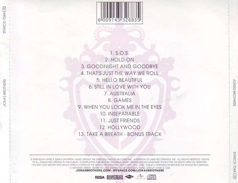 JONAS BROTHERS - Jonas Brothers (CD) STARCD 7244 (R25 SALE)
