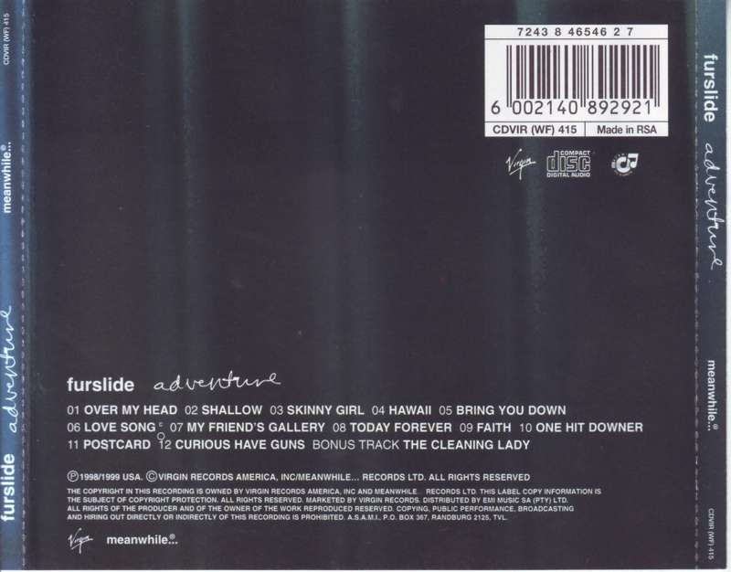 FURSLIDE - Adventure (CD) CDVIR (WF) 415 VG+ (R25 SALE)
