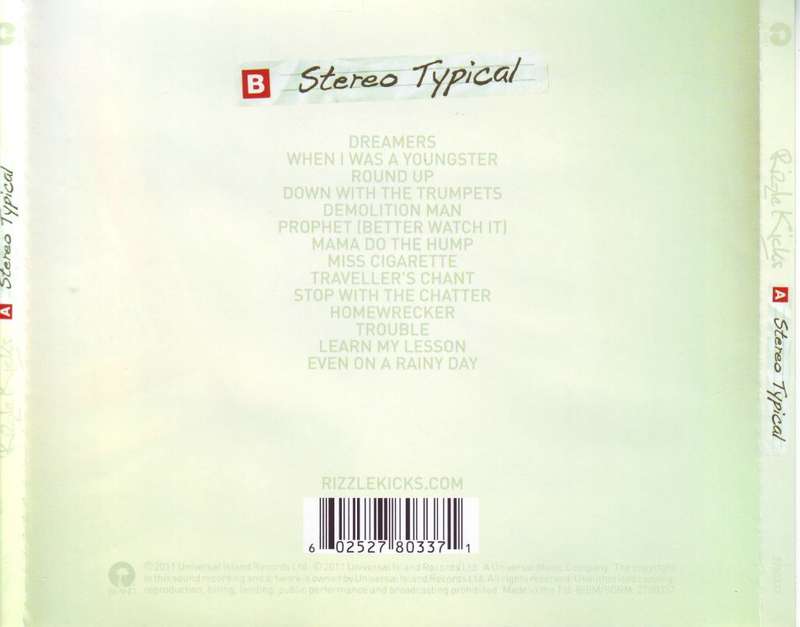 RIZZLE KICKS - Stereo typical (CD) 2780337 VG (R25 SALE)