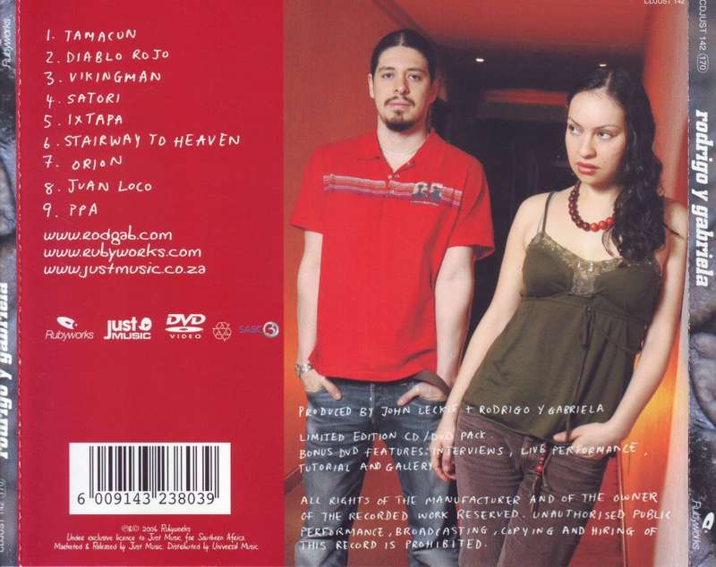 RODRIGO Y GABRIELA - Rodrigo y Gabriela (CD & DVD) CDJUST 142
