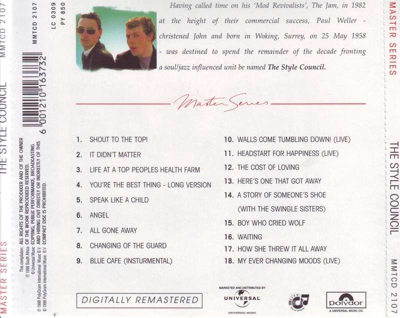 THE STYLE COUNCIL - Master series (CD) MMTCD 2107 NM