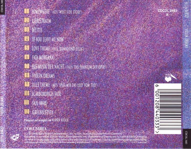 JULIA BARTO - Violin dreams (CD) CDCOL 3483 NM