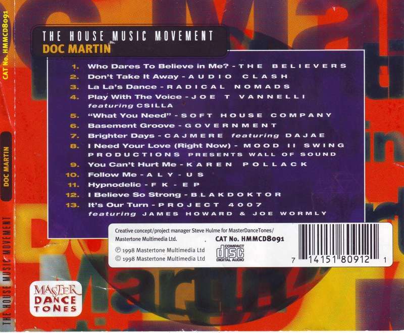 THE HOUSE MUSIC MOVEMENT - Mixed by DOC MARTIN (double CD) HMMCD 8091 NM- (R25 SALE)