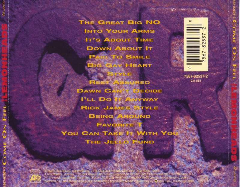 THE LEMONHEADS - Come On Feel The Lemonheads (CD) 7567-82537-2 NM-