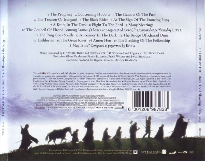 THE LORD OF THE RINGS: The fellowship of the ring (CD)  WBCD 2010 NM