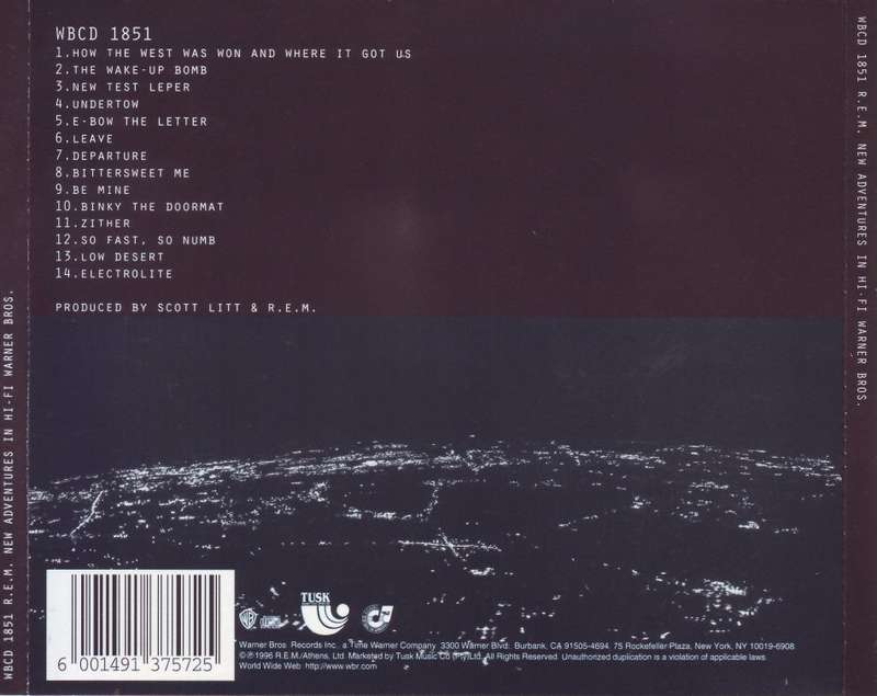 R.E.M. - New adventures in hi-fi (CD) WBCD 1851 VG+
