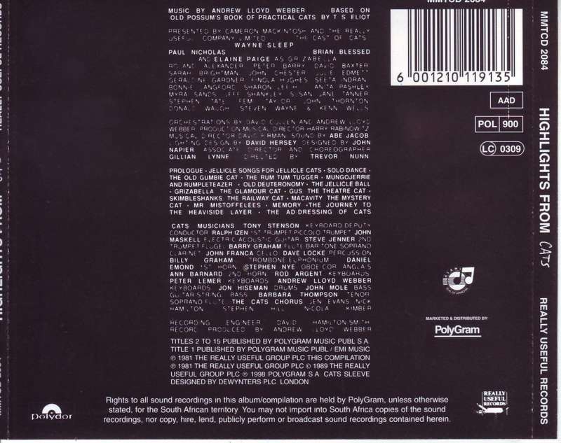 HIGHLIGHTS FROM CATS - Compilation (CD) MMTCD 2084 NM
