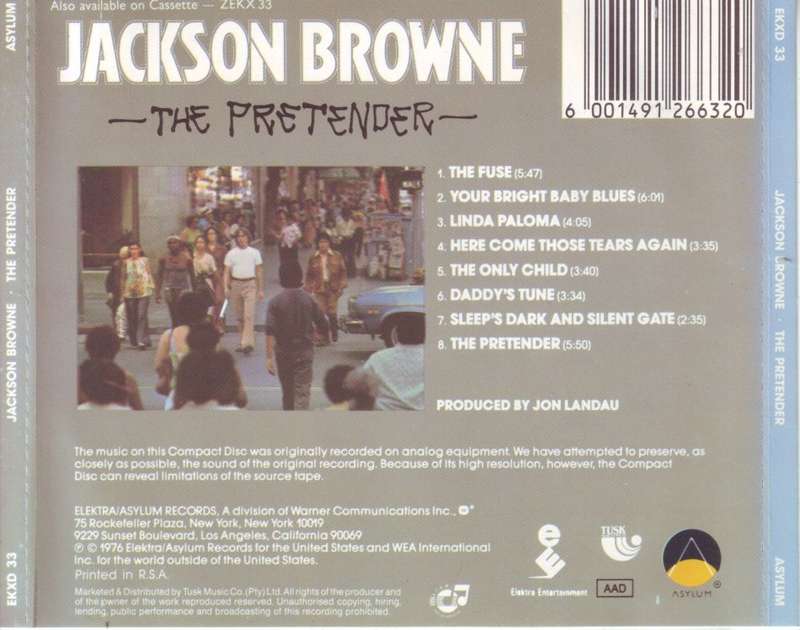 JACKSON BROWNE - The pretender (CD) EKXD 33  NM