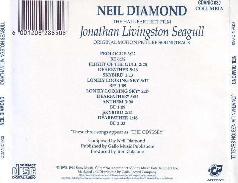 NEIL DIAMOND - Jonathan livingston seagull  (CD) CDANIC 030 NM