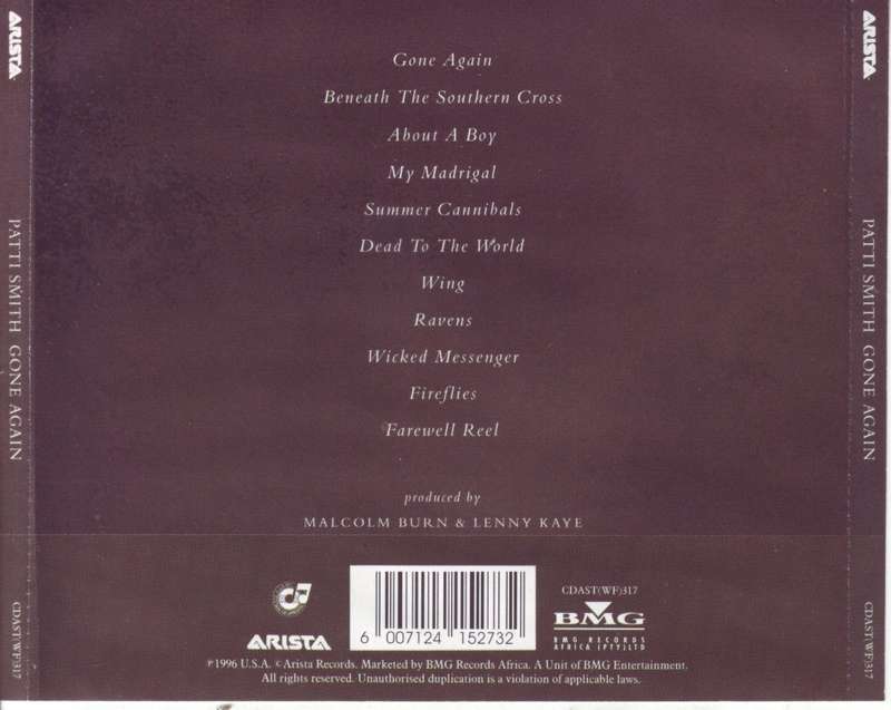 PATTI SMITH - Gone again (CD) CDAST (WF) 317 NM