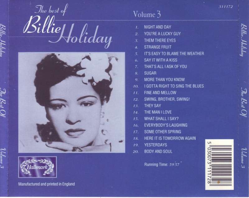 BILLIE HOLIDAY - The Best Of Billie Holiday Volume 3 (CD) 311172 VG+
